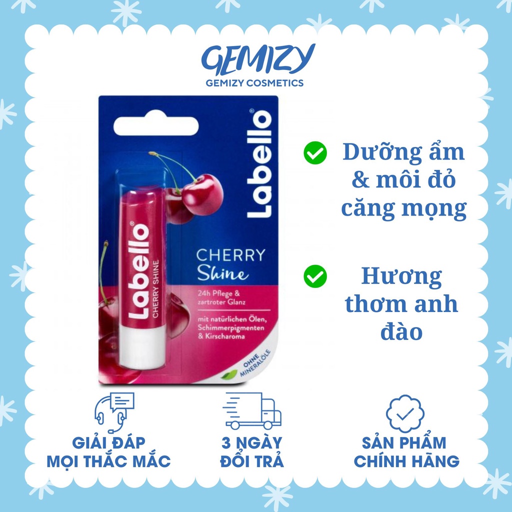 Son dưỡng môi có màu Labello nội địa Đức vị cherry, dưỡng môi mềm mượt - Gemizy Shop