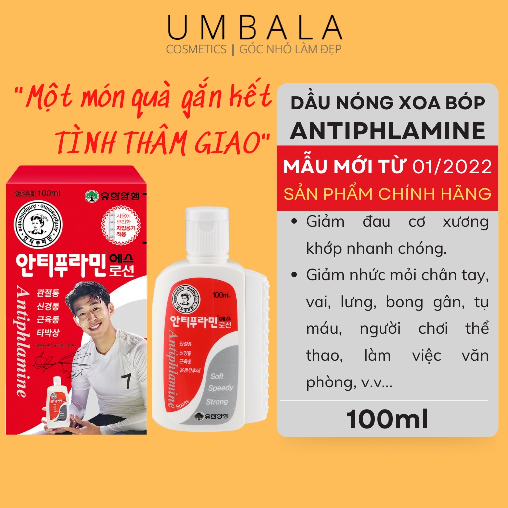 Dầu nóng xoa bóp hàn quốc chính hãng xoa bóp massage màu đỏ antiphlamine 100ml