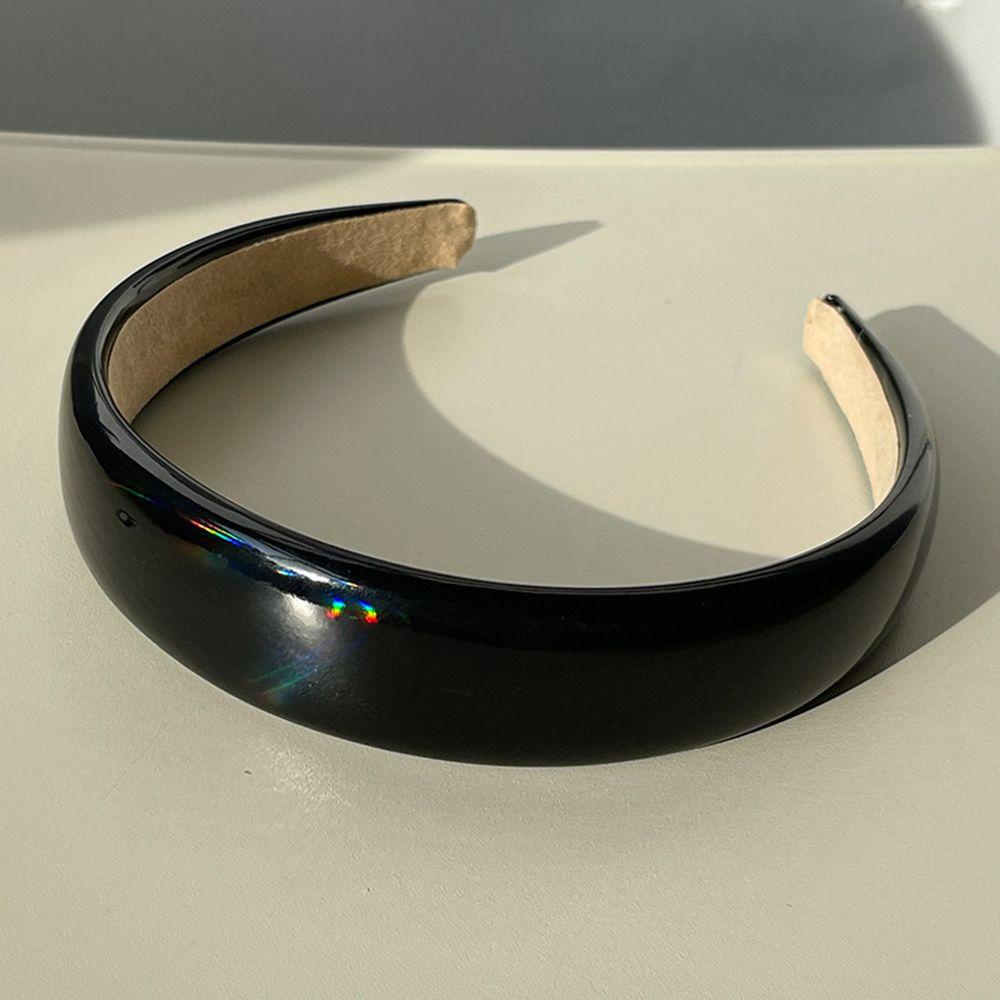 Băng Đô Bằng Da PU Màu Trơn Vành Rộng Thời Trang Cho Nữ