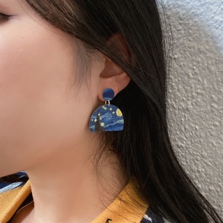 Khuyên tai đất sét nung Polymer Clay (Starry Night)