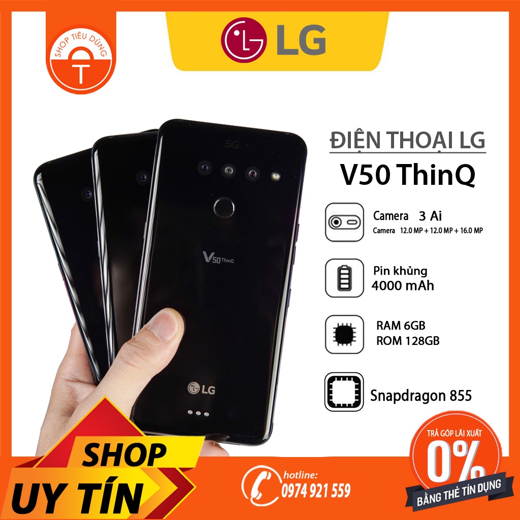 ⚡Điện thoại LG V50 ThinQ 3 Camera bản Hàn Quốc ram 6G/128G /Snap855