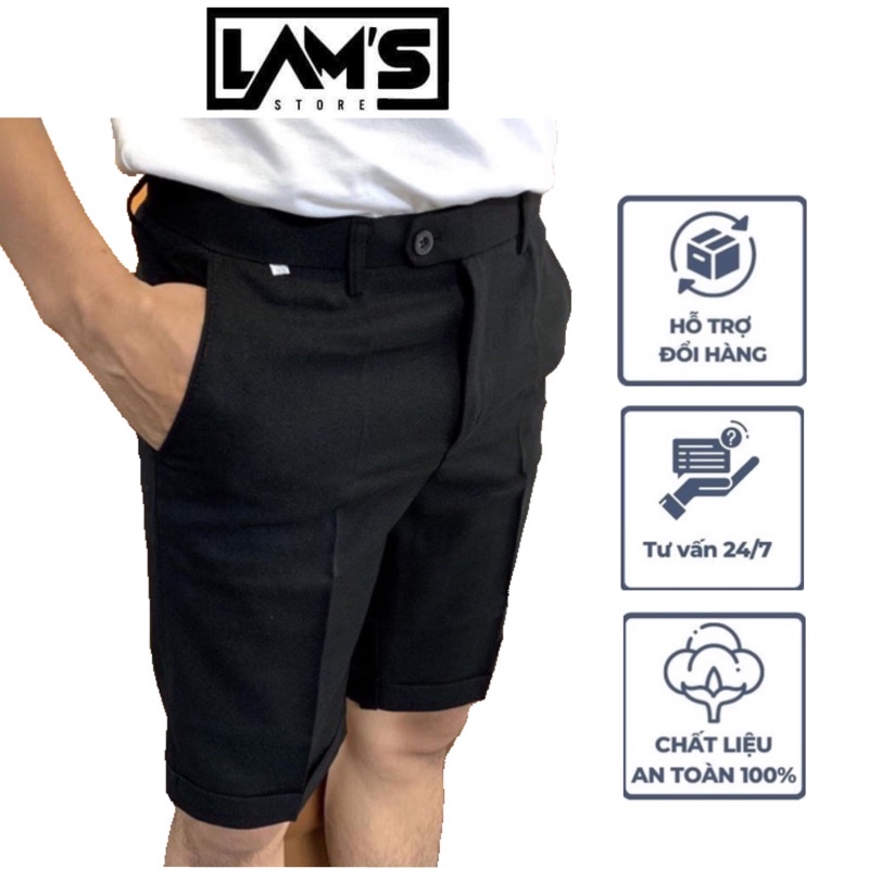 Quần short nam tây âu chất vải dày dặn, quần đùi ngố nam thoáng mát, nhiều màu đa dạng - Lam's Store