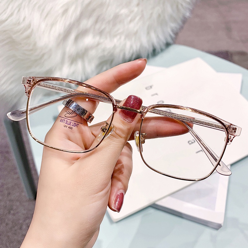 Kính cận VIENDO gọng kim loại vuông đổi màu chống ánh sáng xanh chống tia UV cao cấp thời trang cho nam và nữ