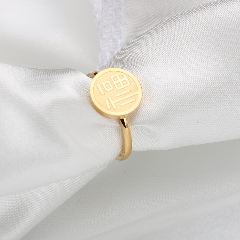 Nhẫn Thép Titan Không Gỉ Màu Ánh Kim Đơn Giản Thời Trang