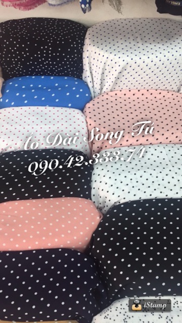 Vải áo dài chấm bi xốp