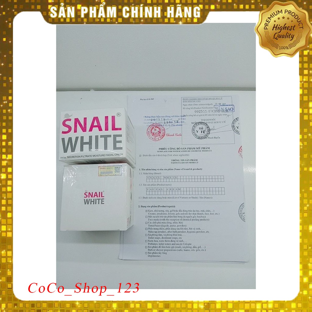 [𝐗Ả 𝐇À𝐍𝐆 - 𝐂.𝐇.Í𝐍.𝐇 𝐇.Ã.𝐍.𝐆]Kem Dưỡng Trắng Da Mặt SNAIL WHITE (Ả𝙣𝙝 𝙩𝙝ậ𝙩)