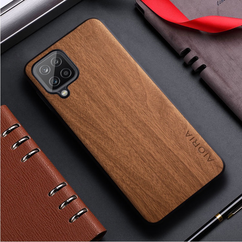 Ốp Bao Da Điện Thoại Họa Tiết Vân Gỗ Cho samsung galaxy a12 a22 m32 4g a22 a22s m53 5g a12 a22 a42 Ốp