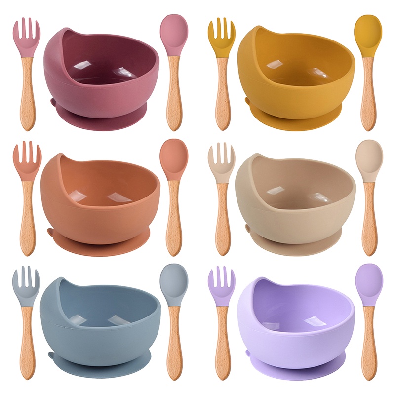 Bát Ăn Bằng Silicone Có Đế Hút Thiết Kế Dễ Thương Cho Trẻ Em