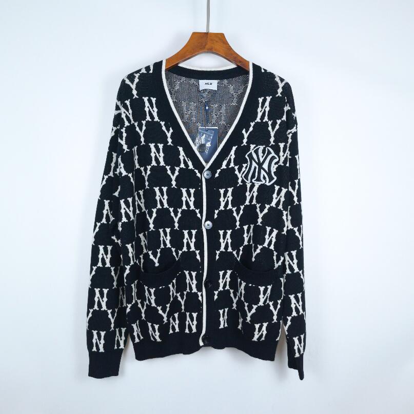 ❤❀  ❤ Mlb Áo Khoác Cardigan Tay Dài Cổ Chữ V Thêu Chữ Thời Trang