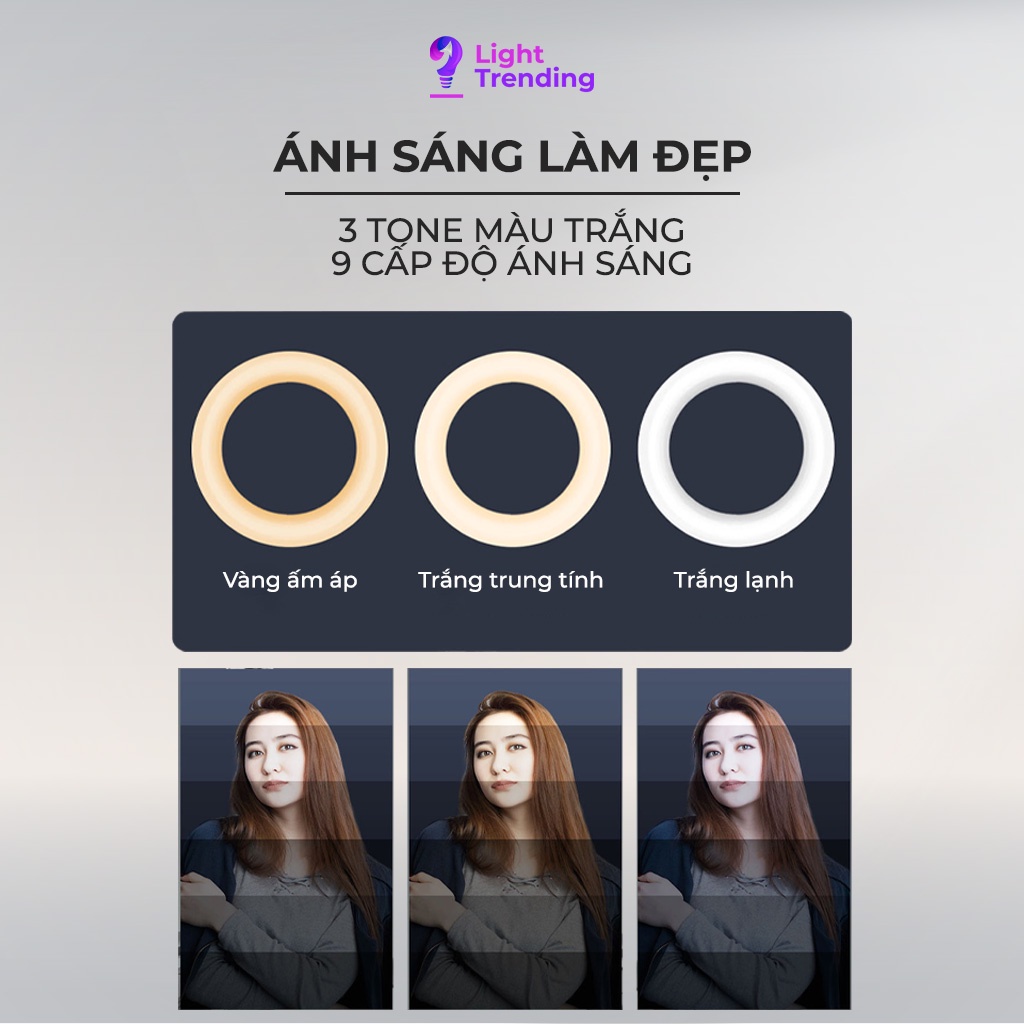Giá đỡ điện thoại, đèn chụp ảnh thế hệ mới, Dụng cụ hỗ trợ livestream, Điều khiển chụp ảnh từ xa, Bảo hành 12 tháng