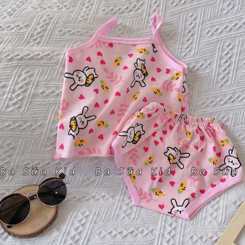 Bộ Hai Dây Quần Chip Xinh Xắn Cho Bé Gái 5-18kg, Vải Cotton Mềm Mịn, Nhiều Họa Tiết In Siêu Dễ Thương