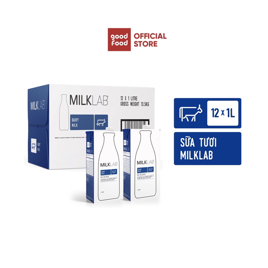 Sữa Tiệt Trùng Milklab nguyên kem 1l - Thùng 12 hộp