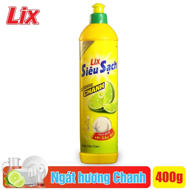 Nước rửa chén Lix siêu sạch hương chanh 400g (NS401)