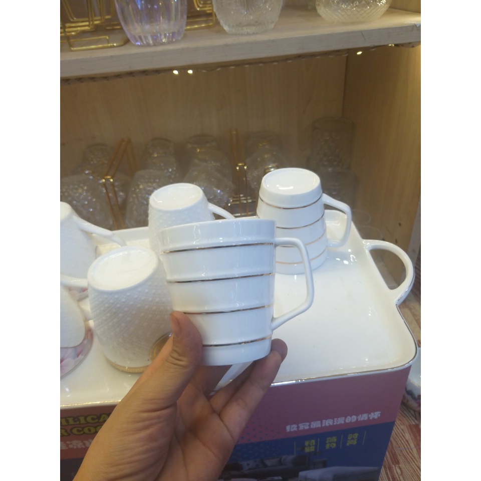 Bộ 6Cốc sứ kèm khay hàng đẹp giá rẻ