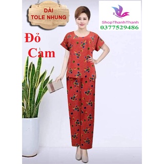 (Hỏa Tốc) Size 2 (50-55kg) QUẦN DÀI TRUNG NIÊN Đồ bộ mặc nhà TOLE TÔN LANH NHUNG cao cấp Big Size ShopThanhThanh
