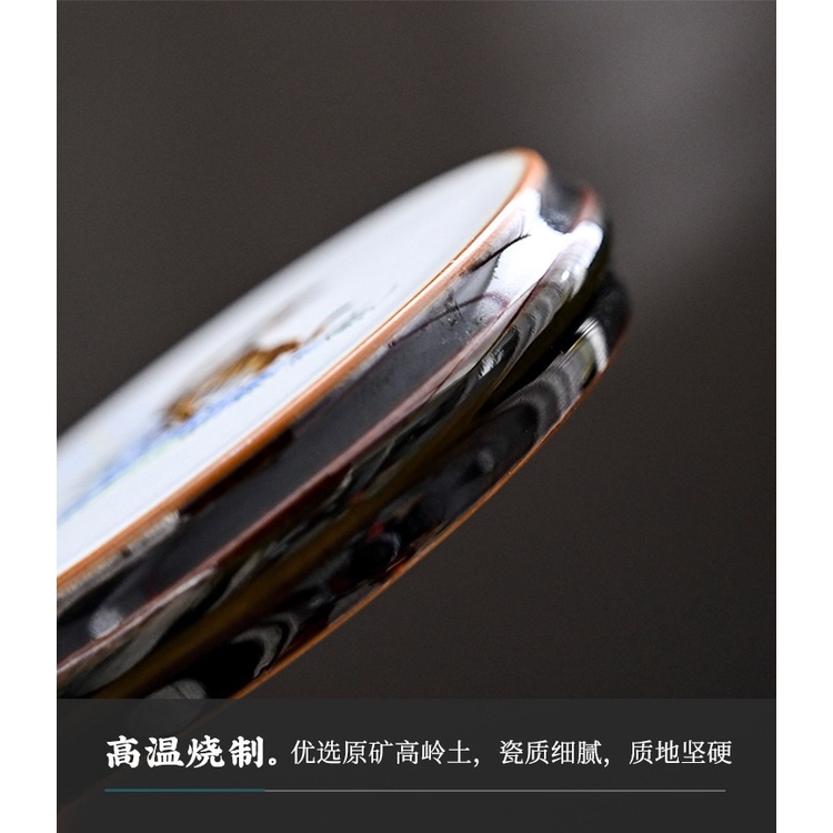 Gác Nắp Ấm Trà, Ấm Tử Sa, Đế Kê Lót Chén bằng Sứ Cảnh Đức Trấn