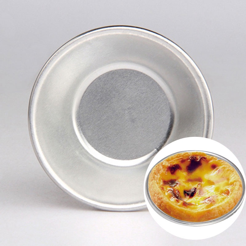 1 Khuôn Làm Bánh Tart Trứng Bằng Nhôm Màu Bạc X6T5 Y0E3