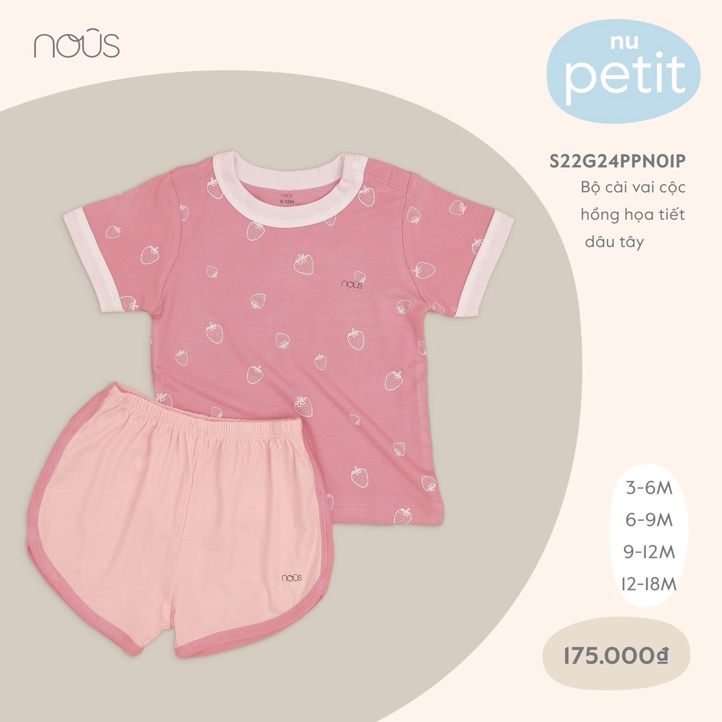 Bộ Quần Áo Cài Vai Cộc Nous, Chất Liệu Cotton Cao Cấp Mềm Mịn An Toàn Cho Bé Từ Sơ Sinh Mozio Store