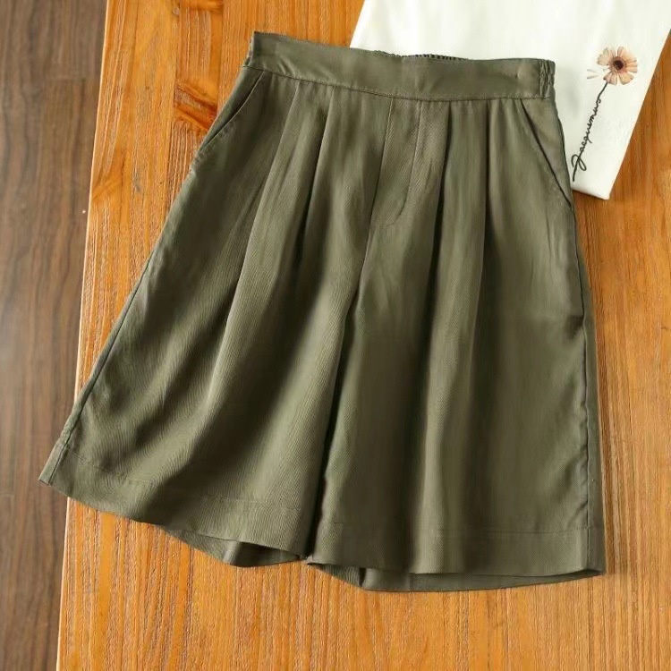 N10639 Quần ống rộng ngắn nữ hè cotton hàng nhập