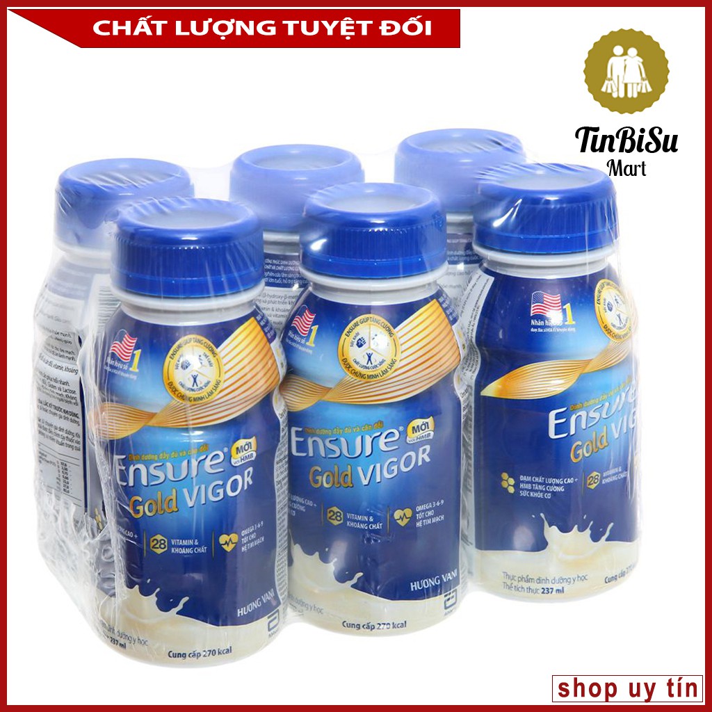 Thùng sữa ensure gold nước hàng chính hãng abbott vigor 237ml