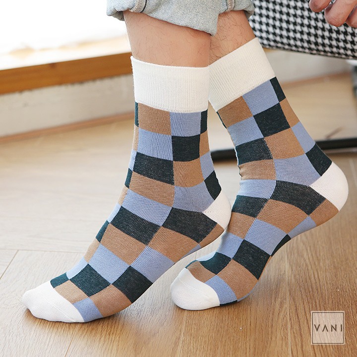 Tất Vớ Cotton Họa Tiết Caro Nhiều Màu Unisex - Vani Store [TAT00062]