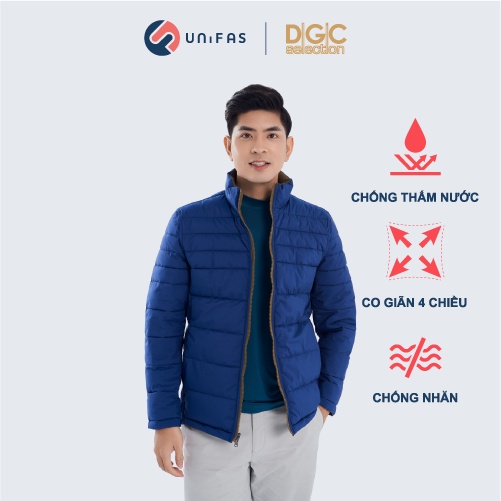 Áo khoác phao nam 2 mặt vải dù, chống nước DGCs - WAJKBA06M