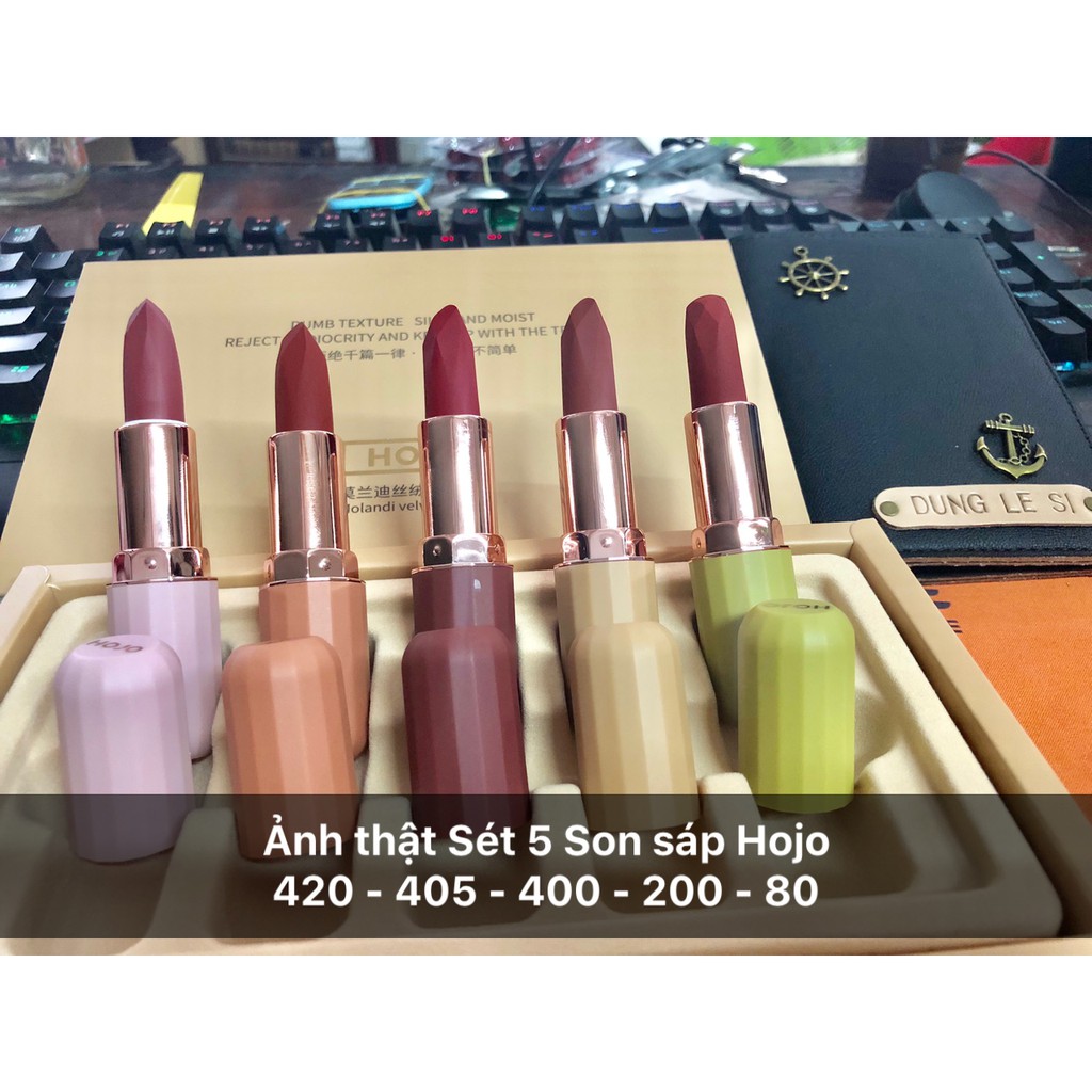 Set 5 son sáp Hojo No.8040 hàng nội địa Trung bền màu, mịn môi cao cấp | BigBuy360 - bigbuy360.vn