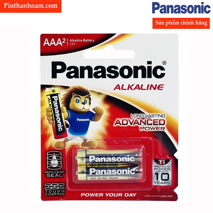 Pin AAA Panasonic alkaline 1,5V LR03T/2B vỉ 2 viên chính hãng