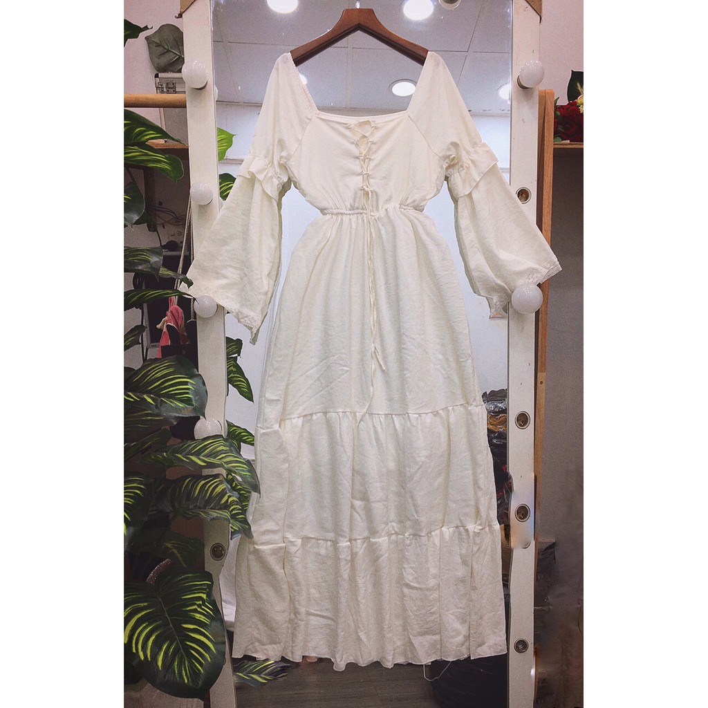 [FREESHIP] Đầm Maxi Trắng Vintage có ảnh thật | BigBuy360 - bigbuy360.vn