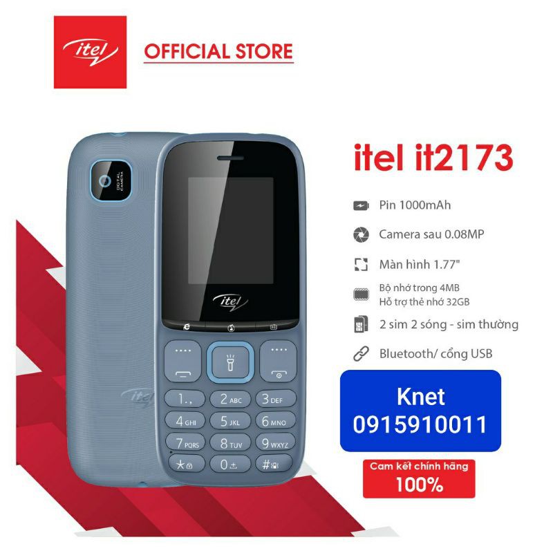 Điện thoại Itel IT2173_ 2 sim_ bảo hành 12thang