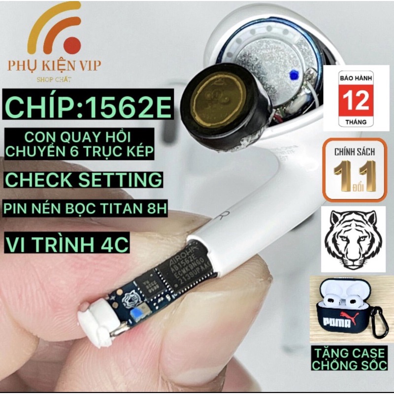 TAI NGHE HỔ VẰN 1562E (Bảo Hành 12 Tháng) CON QUAY HỒI CHUYỂN 6 TRỤC KÉP + THUẬT TOÁN THEO DÕI ĐẦU (ÂM THANH KHÔNG GIAN)
