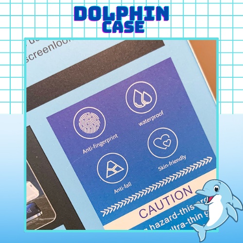 Kính cường lực tự dán blue arrow cho iphone , viền đen siêu mỏng, tĩnh điện chống bám bụi khi dán - Dolphin Case