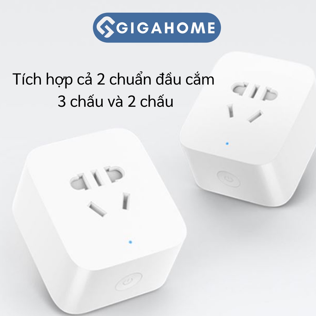 Ổ Cắm Điện Thông Minh GIGAHOME Kết Nối Wifi, Tích Hợp Đầu Cắm 2 Chấu, 3 Chấu 5970