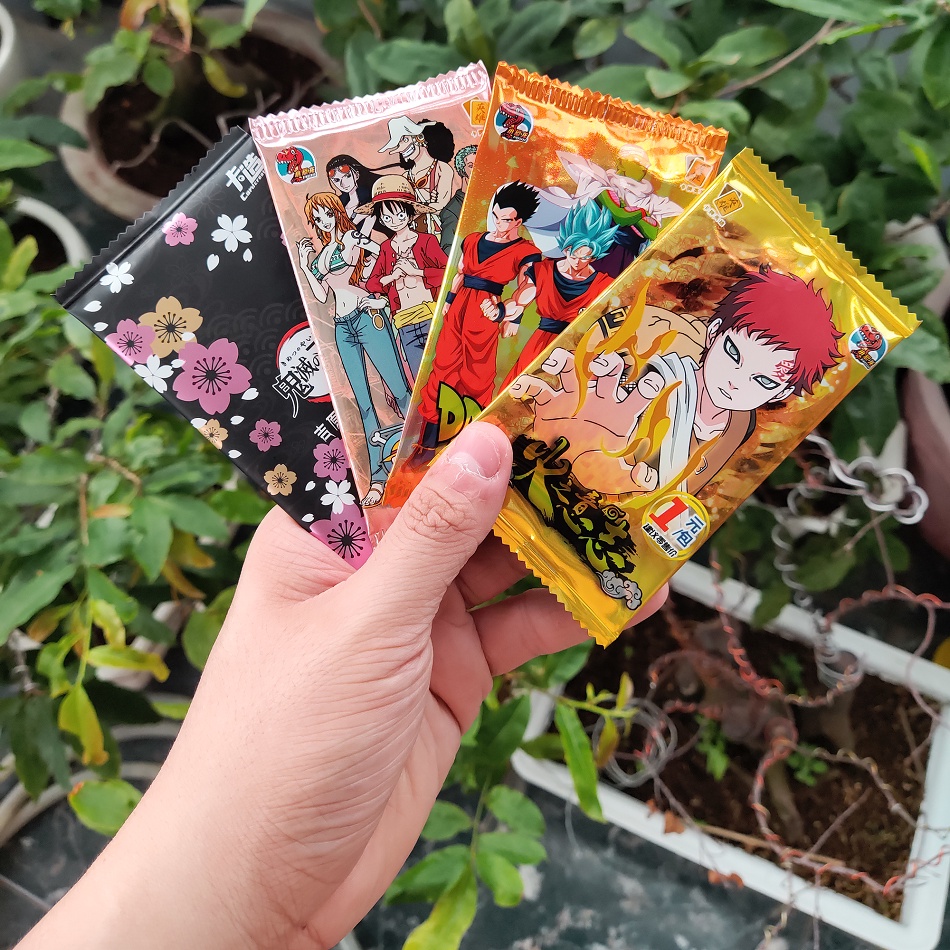 Set 5 ảnh thẻ nhân phẩm Anime Kimetsu No Yaiba, Naruto, One Piece, Dragon Ball, Waifu, Identity V, Conan