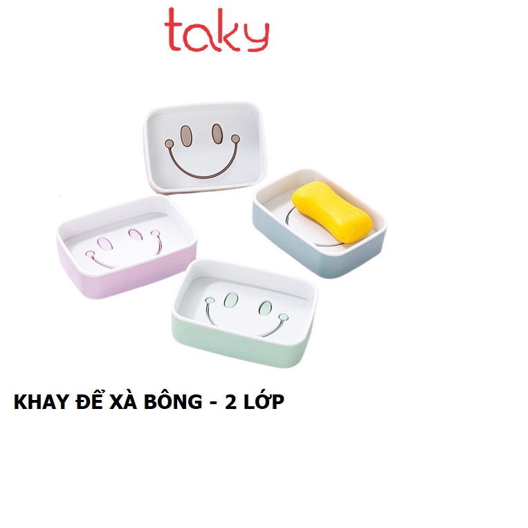 Khay Nhựa - Taky, Để Bánh Xà Bông, Loại 2 Lớp Giúp Xà Phòng Luôn Khô Ráo, Sạch Sẽ - 4036