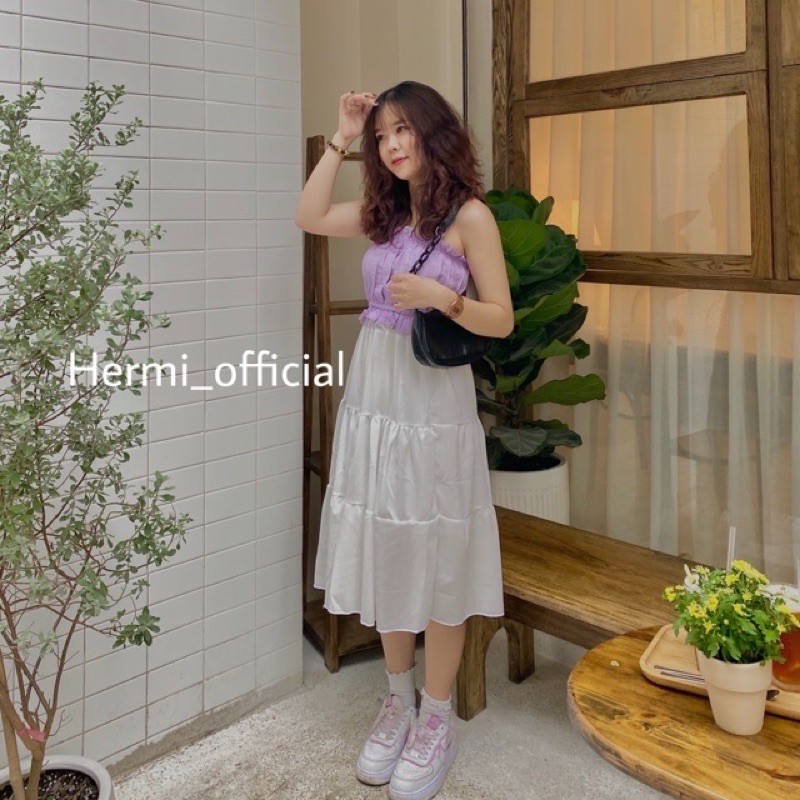 Chân Váy Nữ Vintage 2 lớp Siêu Xinh 2 Màu