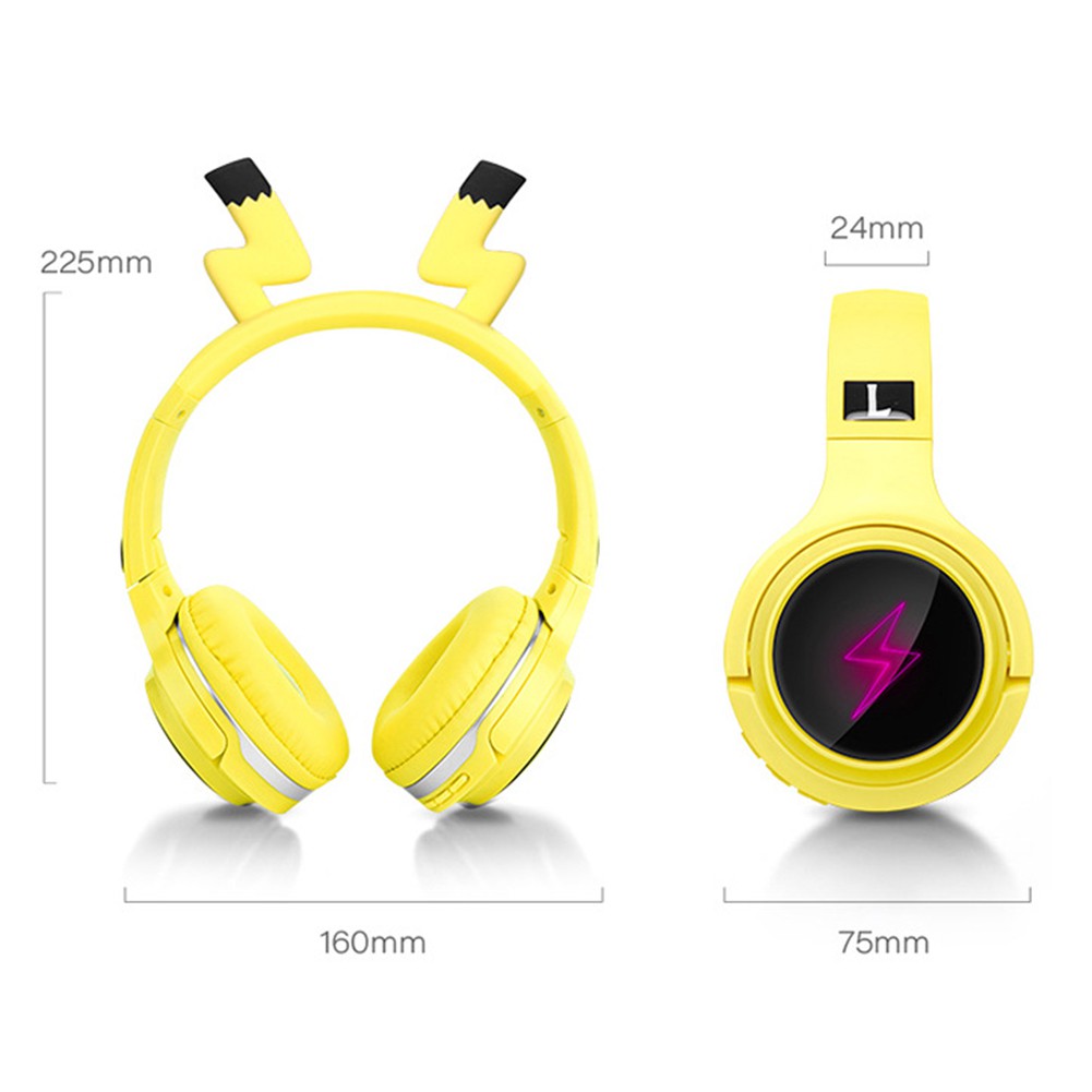 Tai Nghe Bluetooth Không Dây Gấp Được Hình Hoạt Hình Pikachu