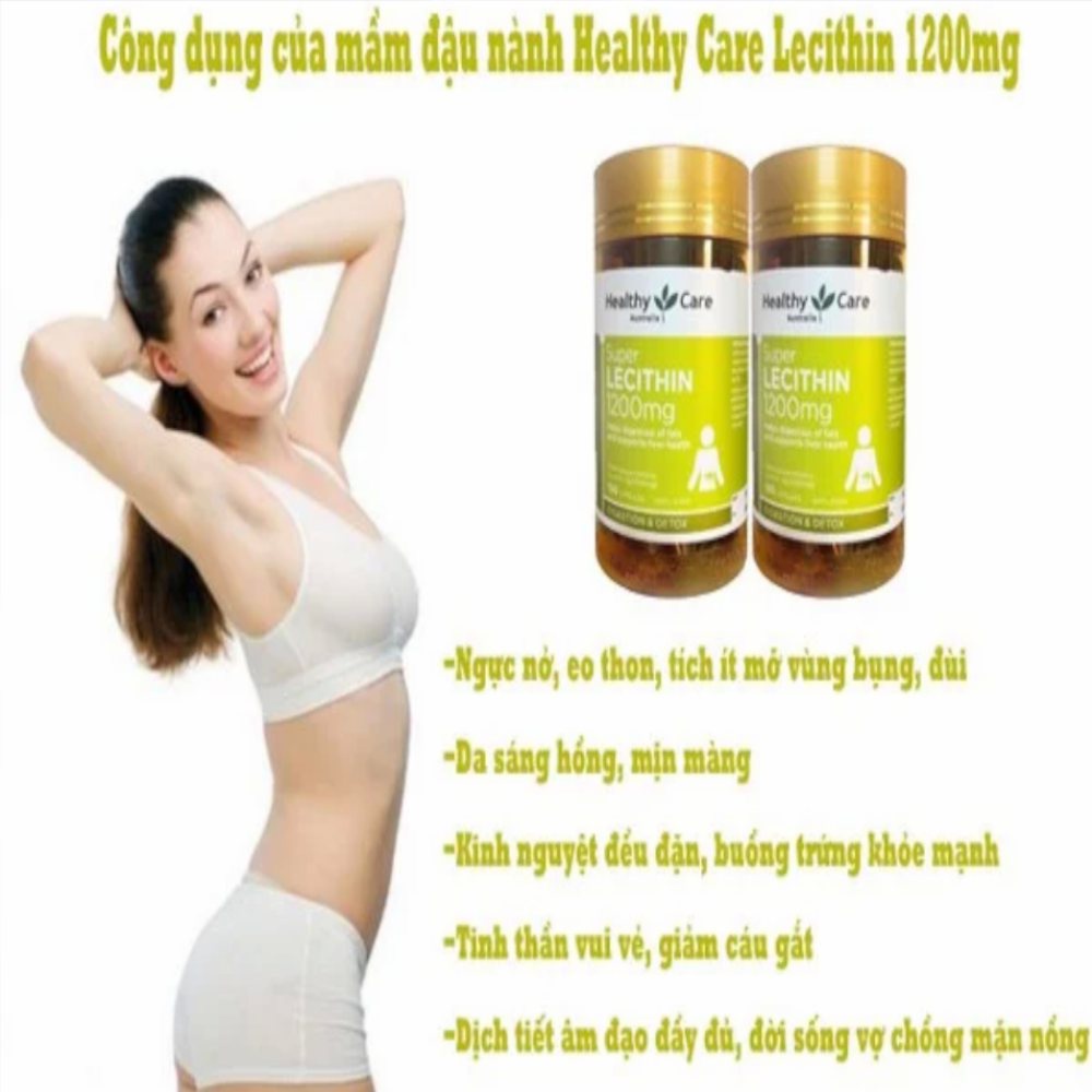 Mầm đậu nành Healthy Care Super Lecithin đẹp da, đào thải độc tố gan, cân bằng nội tiết tố