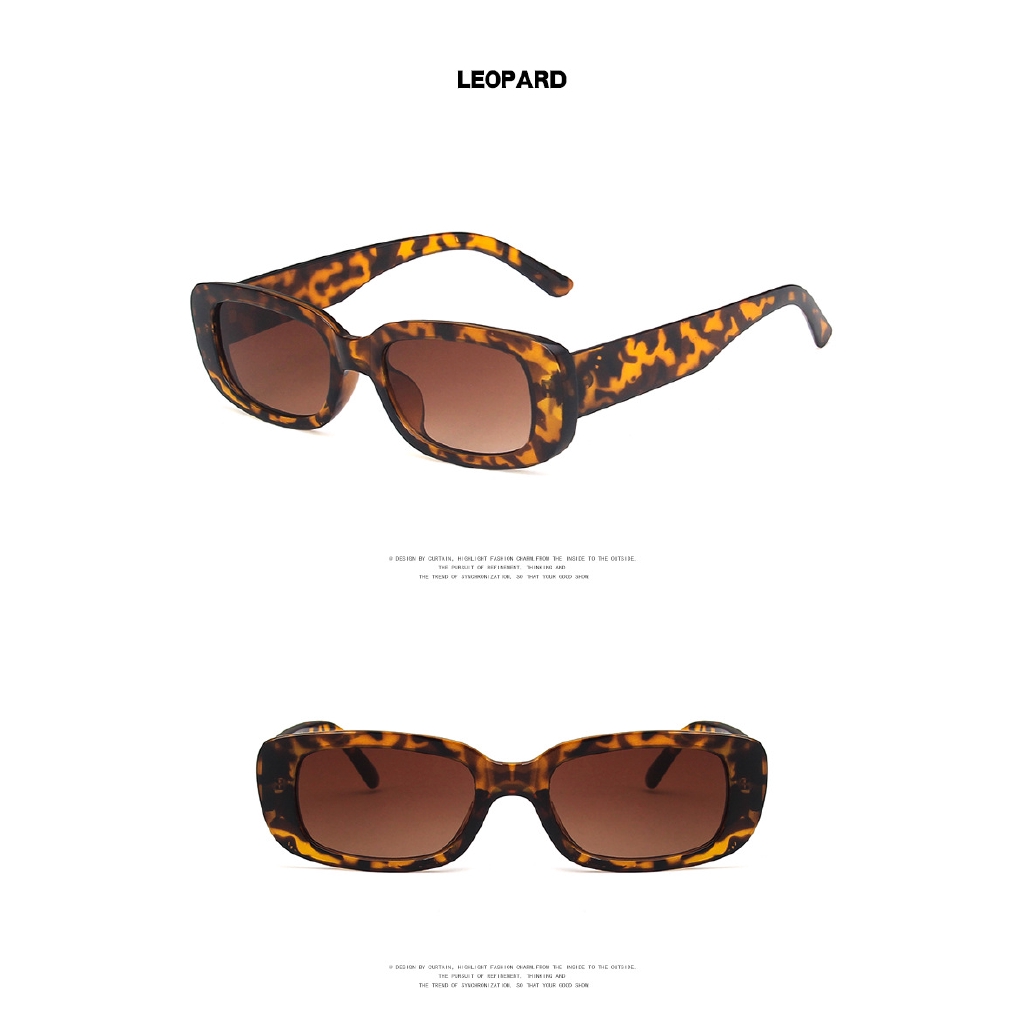 Kính Mát Hình Chữ Nhật Chống Tia Uv400 Phong Cách Phương Tây Cổ Điển Cá Tính Cho Nữ