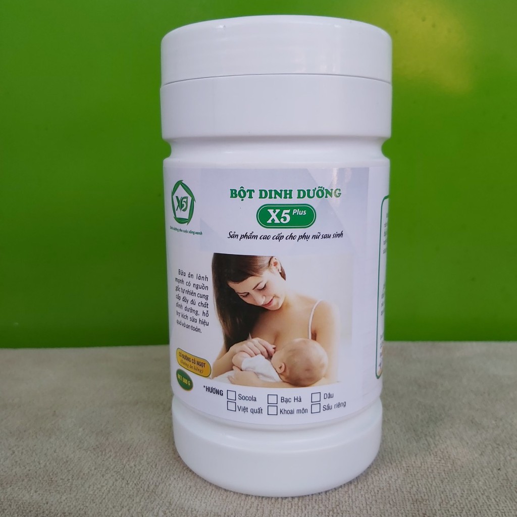 Bột ngũ cốc Lợi sữa lên mầm cho mẹ sau sinh X5 Plus: lợi sữa, con tăng cân, mẹ đẹp dáng, tăng cân đều