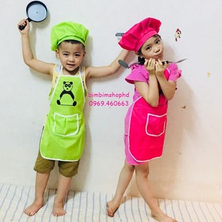 Bộ tạp dề nấu ăn cho bé kèm mũ