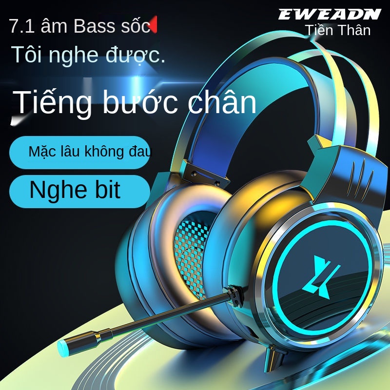 ▽►PUBG/GLQM có dây Tai nghe gaming Mic rất chuyên nghiệp Máy tính gắn đầu chơi game dụng để bàn quán cà phê internet điệ