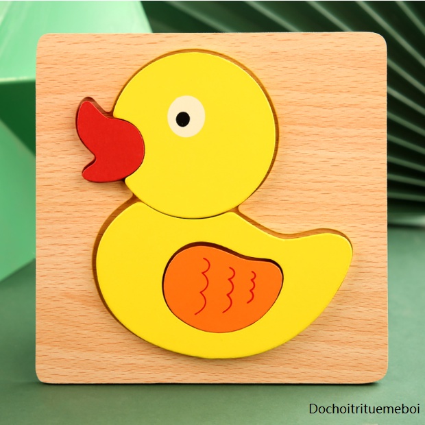 Tranh Ghép Hình 3D Nổi Bằng Gỗ Cho Bé Xếp Hình Lắp Ráp Montessori