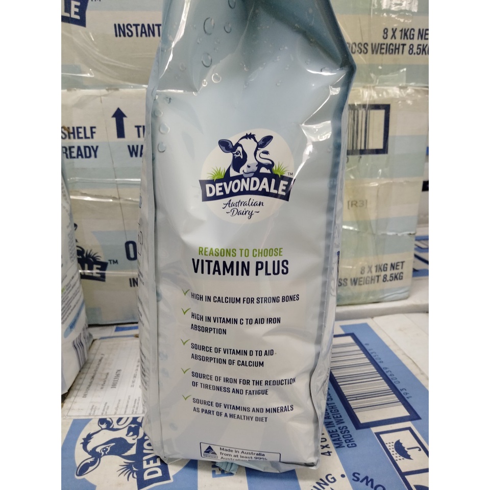 [ Túi 1Kg] Sữa Bột Ít Béo DEVONDALE VITAMIN PLUS - Sữa Bột Úc