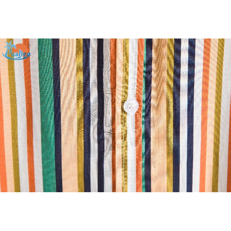 Men Shirt Short Sleeve Striped Button Up Shirt Summer Casual Blouse Tee Tops