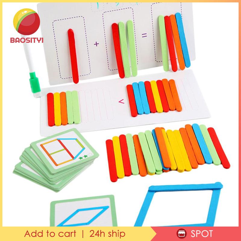 [Baosity1] Bộ Đồ Chơi Que Đếm Bằng Gỗ Nhận Biết Màu Sắc Dành Cho Trẻ Em