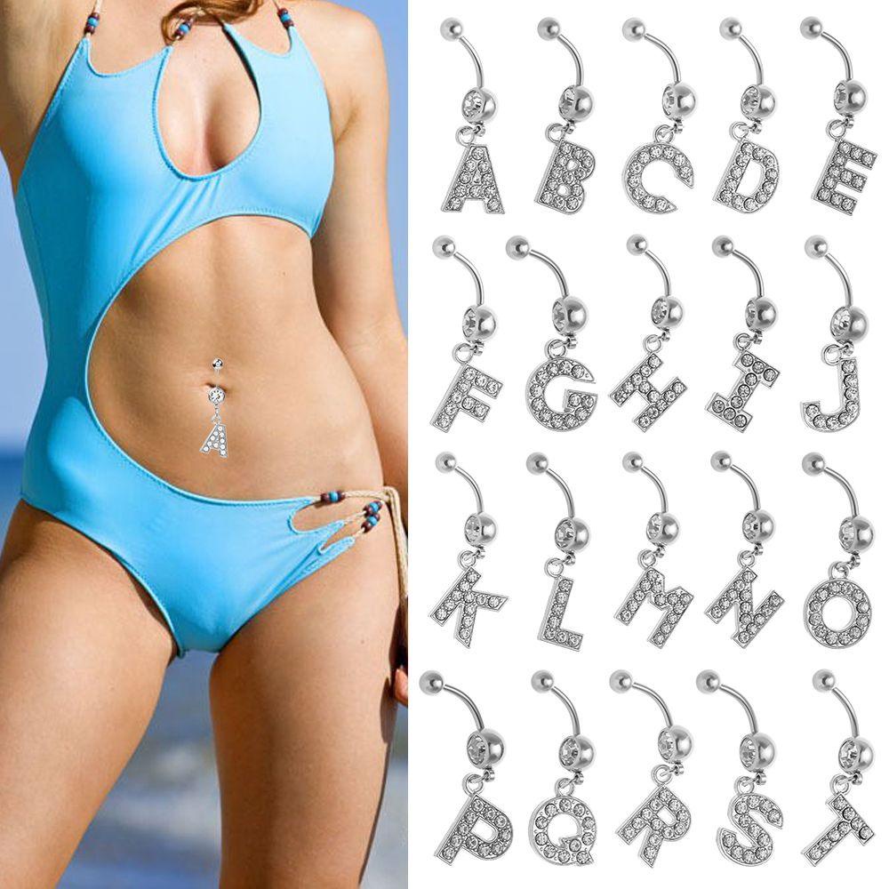 ORIENTLII Khuyên Rốn Thép Không Gỉ Đính Đá Pha Lê Thời Trang