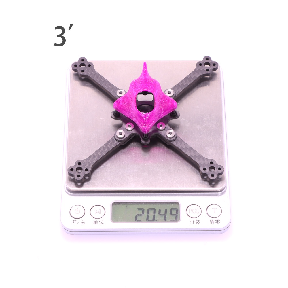 Bộ khung carbon 3 inch fpv máy bay điều khiển từ xa canopy tpu  màu đỏ
