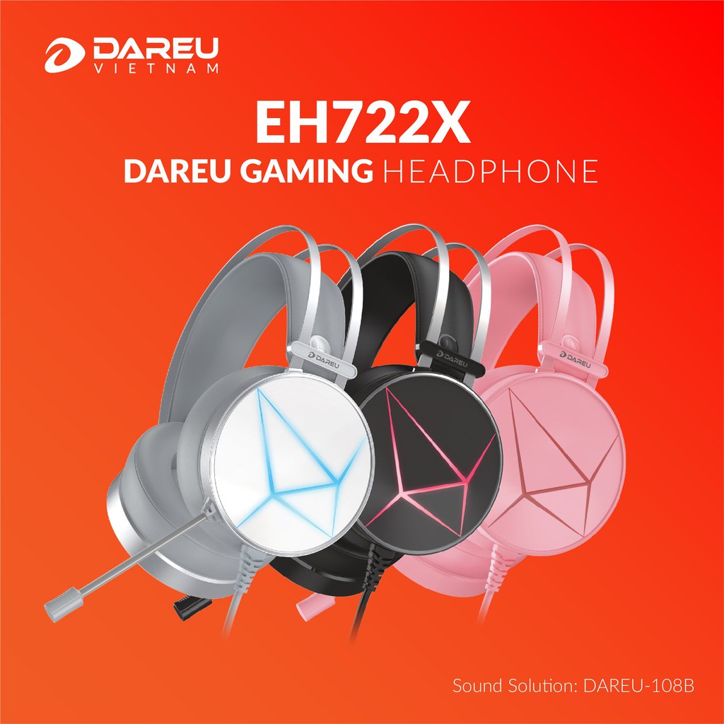 Tai nghe DAREU EH722X - giải pháp âm thanh DareU-108B (BLACK / ARTIC / QUEEN)