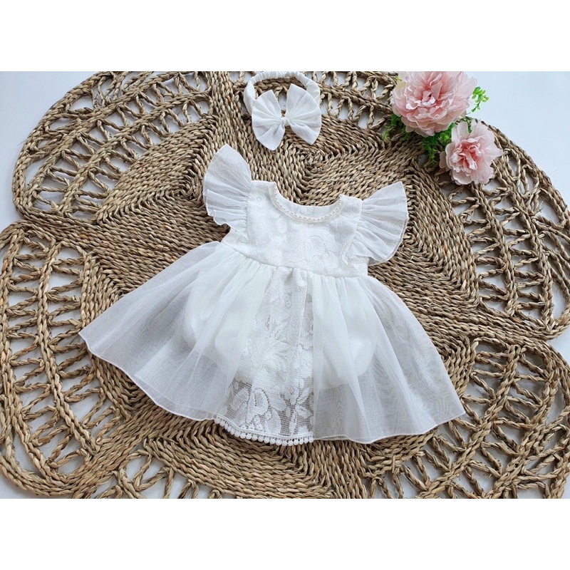 Body công chúa cánh tiên - Body váy trắng cho bé